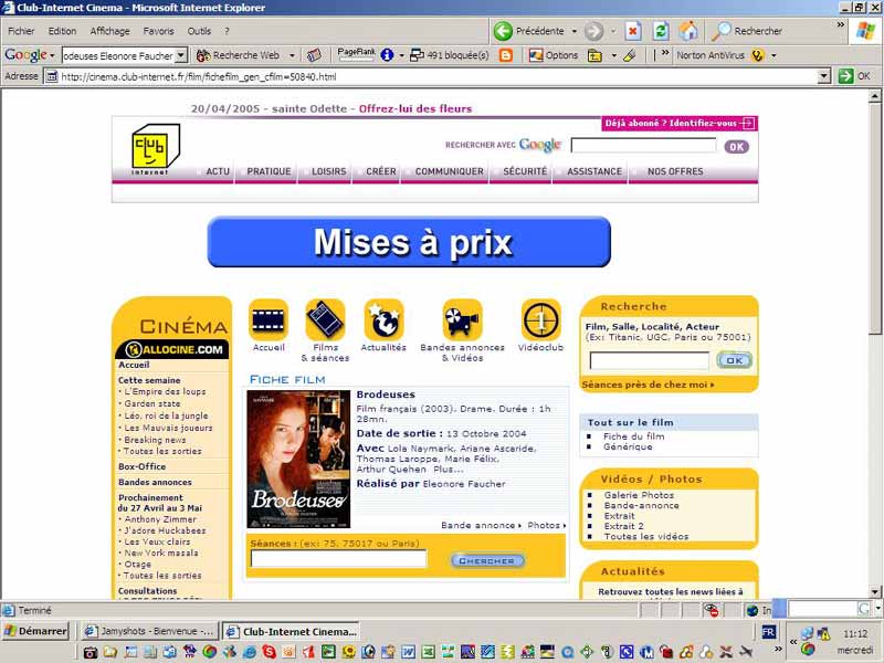Page Web de Club-internet