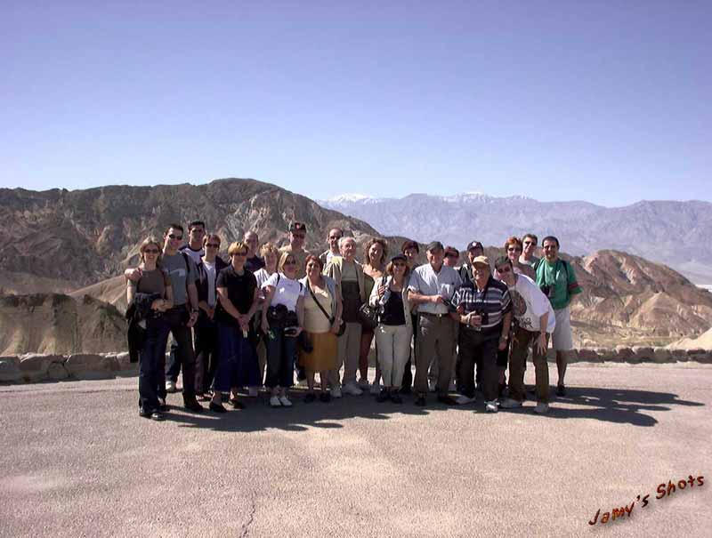 Passagers du CO 025 Mars 2003 � Zabriskie Point ( Death Valley )
