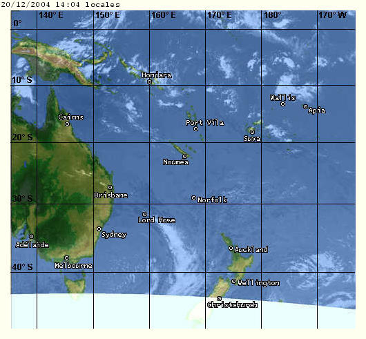 Carte M�t�o du Pacifique Sus Ouest