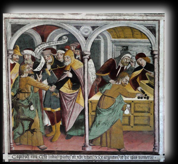 QVALITER JUDAS PACTVS EST CHRISTVM JVDEIS XXX ARGENTEIS ET HIC IPSOS NVMERAT