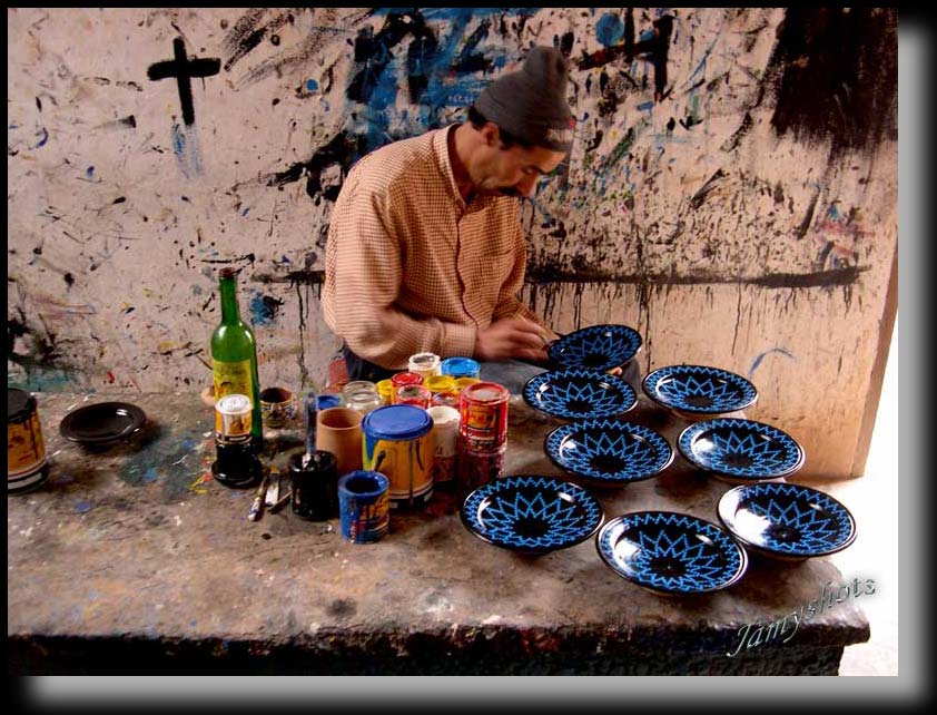 Peinture sur terre cuite