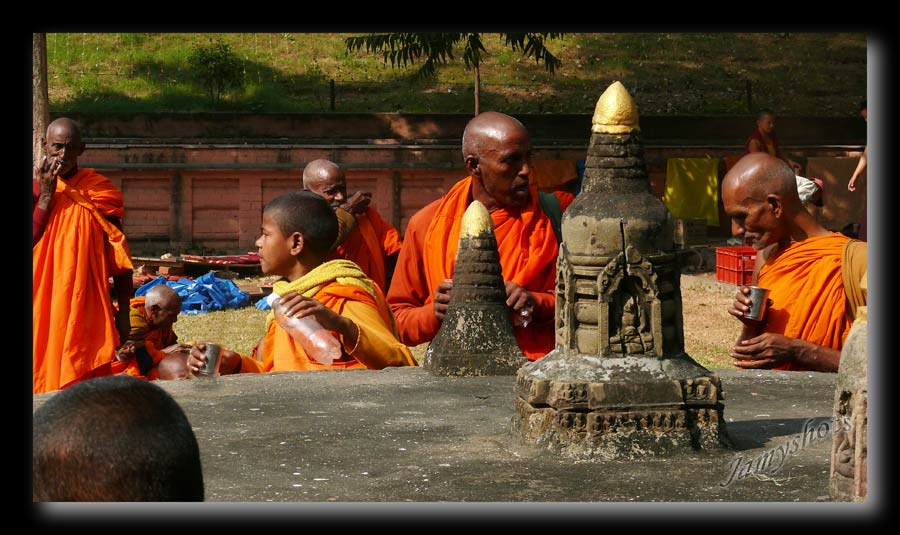 Dans la foule des Tibetains à Bodhgaya